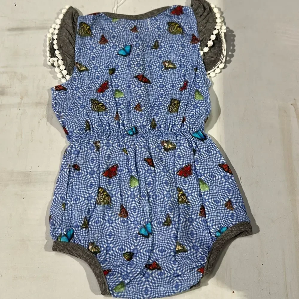 New Miki Miette Madhatter Butterfly Romper 6 mo